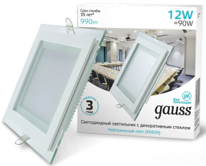 Светильник Gauss 948111212 4000K цв.св.:белый нейтральный белый