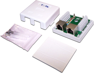 Розетка Lanmaster TWT-SM1-45/S-WH настен.RJ45 1 кат.5E STP бел.