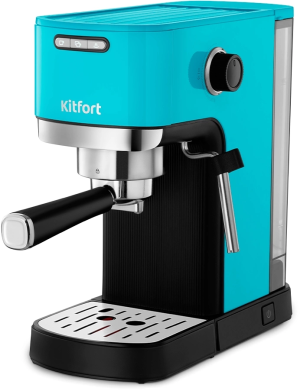 Кофеварка рожковая Kitfort КТ-7461 1350Вт бирюзовый/черный