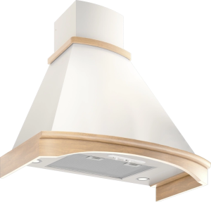 Вытяжка каминная Elikor Ротонда 90П-650-П3Д бежевый/дуб неокрашенный управление: ползунковое (1 мотор)