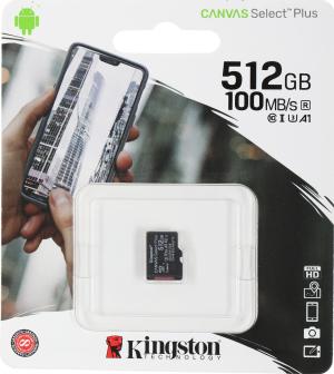 Флеш карта microSDXC 512GB Kingston SDCS2/512GBSP Canvas Select Plus w/o adapter