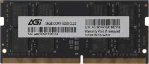 Память DDR4 16GB 3200MHz AGi AGI320016SD138 SD138 RTL PC4-25600 CL22 SO-DIMM 260-pin 1.2В Ret