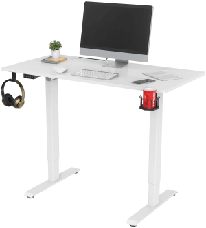 Стол для компьютера Cactus CS-ED-WWT с электроприводом столешница МДФ белый каркас белый (CS-ED-WWT)