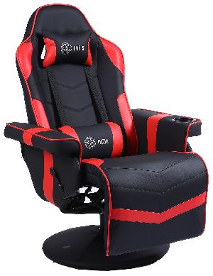 Кресло игровое Cactus CS-CHR-GS200BLR черный/красный подст.для ног