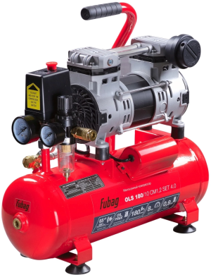 Компрессор поршневой Fubag OLS 180/10 CM1.2 Set 4.0 безмасляный 180л/мин 10л 900Вт красный/черный