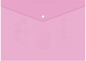 Конверт на кнопке Бюрократ Pastel -PKPAST/PINK A4 пластик 0.18мм розовый