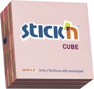 Блок самоклеящийся бумажный Stick`n 21341 76x76мм 400лист. 70г/м2 неон+пастель розовый 3цв.в упак.