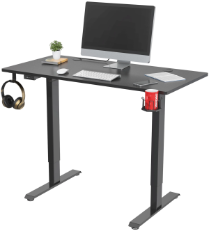 Стол для компьютера Cactus CS-ED-BBK с электроприводом столешница МДФ черный каркас черный (CS-ED-BBK)