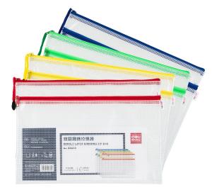 Папка на молнии ZIP Deli 63465 A4 ПВХ 0.23мм цвет молнии ассорти 2 внутр. кармана