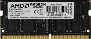 Память DDR4 32Gb 3200MHz AMD R9432G3206S2S-U R9 RTL PC4-25600 CL22 SO-DIMM 260-pin 1.2В Ret