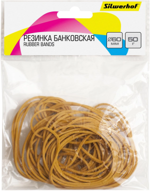 Резинки для купюр Silwerhof 189021 d=60мм 2мм 50гр натуральный