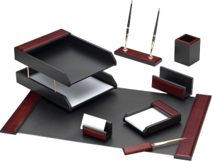 Настольный набор Good Sunrise M8G-1A (8 предметов) красное дерево МДФ черный/бордовый