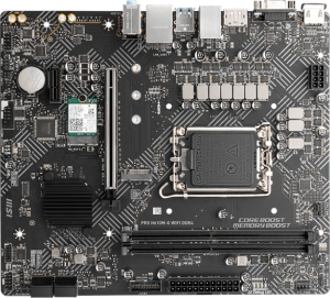 Материнская плата MSI PRO H610M-G WIFI DDR4 Soc-1700 Intel H610 2xDDR4 mATX AC`97 8ch(7.1) GbLAN+VGA+HDMI+DP