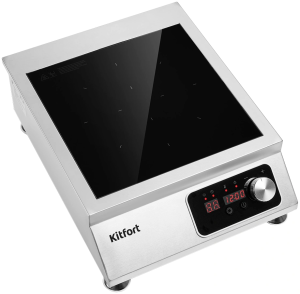 Плита Индукционная Kitfort КТ-143 серебристый/черный стеклокерамика (настольная)