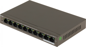 Коммутатор Tenda TEF1110P-8-102W (L2) 8x100Мбит/с 2x1Гбит/с 8PoE 99W неуправляемый