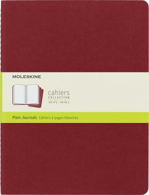 Блокнот Moleskine CAHIER JOURNAL CH123 XLarge 190х250мм обложка картон 120стр. нелинованный клюквенный (3шт)