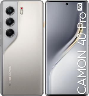 Смартфон Tecno Camon 40 Pro 5G 256Gb 12Gb титановый моноблок 3G 4G 6.78" 1080x2436 Android 15 50Mpix 802.11 a/b/g/n/ac/ax NFC GPS GSM900/1800 GSM1900 Protect