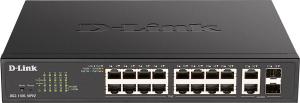 Коммутатор D-Link DGS-1100-18PV2/A (L2) 16x1Гбит/с 2xКомбо(1000BASE-T/SFP) 2SFP 130W настраиваемый