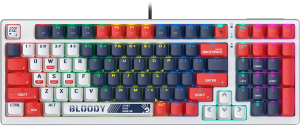 Клавиатура A4Tech Bloody S98 Sports Navy BLMS Plus механическая синий/белый USB for gamer LED (S98 SPORTS NAVY BLMS RED PLUS)