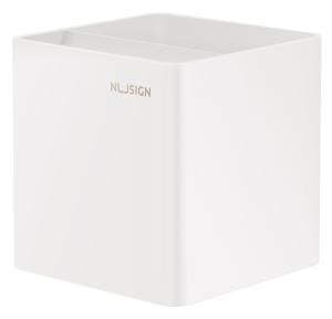 Подставка Deli ENS011WHITE Nusign 2отд. для письменных принадлежностей 84х84х86мм белый пластик