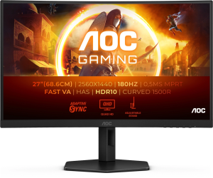 Монитор AOC 27" Gaming CQ27G4X черный VA LED 1ms 16:9 HDMI матовая HAS 4000:1 300cd 178гр/178гр 2560x1440 180Hz DP Quad 2K (1440p) 5.91кг