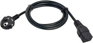 Шнур питания ITK PC-C19D-2M C19-Schuko проводник.:3x1.5мм2 2м 230В 16А черный