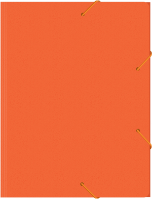 Папка на резинке Бюрократ Double Neon DNE510OR A4 пластик кор.30мм 0.5мм оранжевый