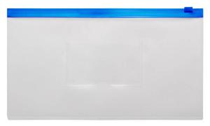 Папка на молнии ZIP Бюрократ -BPM6ABLUE полипропилен 0.15мм карм.для визит. цвет молнии синий Travel формат