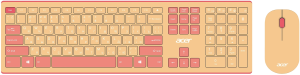 Клавиатура + мышь Acer OCC205 клав:розовый/бежевый мышь:розовый/бежевый USB беспроводная slim Multimedia (ZL.ACCEE.00F)