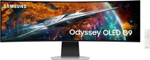 Монитор Samsung 49" Odyssey OLED G9 S49CG954SI серебристый OLED LED 32:9 HDMI M/M матовая HAS 1000000:1 250cd 178гр/178гр 5120x1440 240Hz FreeSync Premium Pro DP 2K USB 12.9кг