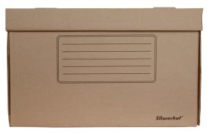 Короб архивный откидная крышка Silwerhof ОК-18 микрогофрокартон 480x325x295мм коричневый