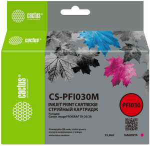 Картридж струйный Cactus CS-PFI030M PFI-030M пурп.пигм. (55мл) для Canon imagePROGRAF TA-20/30