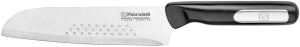 Нож кухонный Rondell Bayoneta RD-1571 стальной сантоку лезв.180мм прямая заточка черный блистер