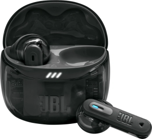 Гарнитура вкладыши JBL Tune Flex 2 Ghost Edition прозрачный/черный беспроводные bluetooth в ушной раковине (JBLTFLEX2GBLK)