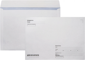 Конверт Silwerhof Eco С40.15.50 C4 229x324мм "Куда-Кому" белый силиконовая лента 80г/м2 (pack:50pcs)