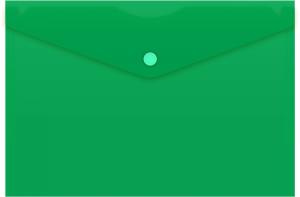 Конверт на кнопке Бюрократ -PK804A5NGRN A5 непрозрачный пластик 0.18мм зеленый