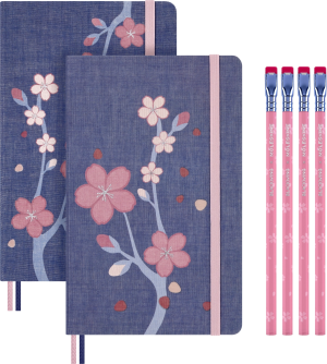 Набор Moleskine Limited Edition Sakura блокнот 2шт/карандаш 4 шт Large