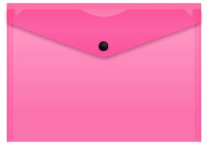 Конверт на кнопке Бюрократ Double Neon DNEPK804A5PINK A5 гориз. пластик 0.15мм розовый