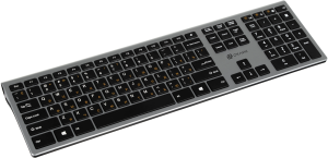 Клавиатура Оклик 890S серый USB беспроводная slim