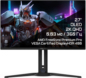 Монитор Gigabyte 27" Aorus FO27Q3 черный OLED LED 1ms 16:9 HDMI M/M матовая HAS Piv 250cd 178гр/178гр 2560x1440 360Hz DP 2K USB 7.2кг