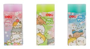 Ластик Deli EH304 прямоугольный 60x24x12мм ассорти индивидуальная картонная упаковка