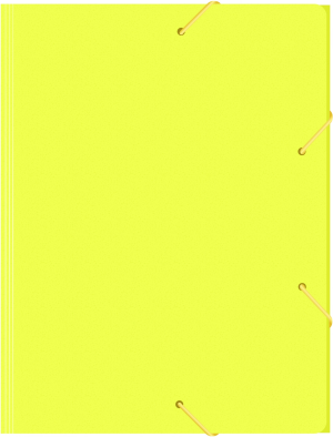 Папка на резинке Бюрократ Double Neon DNE510YEL A4 пластик кор.30мм 0.5мм желтый