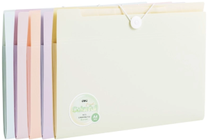 Папка-портфель Deli Colorful EF615 на резинке 8 отдел. A4 полипропилен ассорти