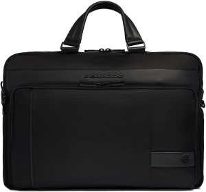 Деловая сумка Piquadro Wollem CA6637W129/N с отделением для ноутбука черный полиэстер/натур.кожа