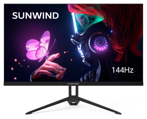 Монитор SunWind 27" SUN-M27BA108 черный IPS 3ms 16:9 HDMI матовая 280cd 178гр/178гр 2560x1440 144Hz G-Sync FreeSync DP QHD 4.2кг