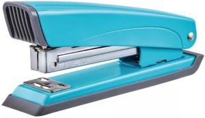 Степлер Kw-Trio 055C4BLUE 24/6 26/6 (20листов) встроенный антистеплер голубой 100скоб металл/пластик закрытый/открытый/прямой коробка