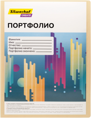 Папка-портфолио с 40 прозр.вклад. Silwerhof Create A4 пластик 0.7мм карм.на лиц.стор. кремовый