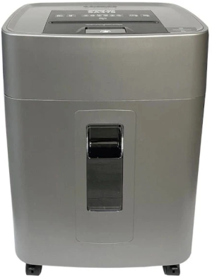 Шредер Office Kit SA375 серый/черный с автоподачей (секр.P-4) фрагменты 375лист. 42лтр. скрепки скобы пл.карты CD