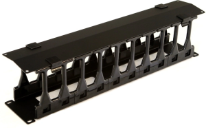 Кабельный органайзер Hyperline CMF-2U-FPL106-MCOV-RAL9005 пальцы 2U шир.:19" глуб.:106мм