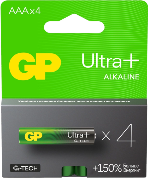 Батарея GP Ultra Plus Alkaline 24AUPA21-2CRSB4 AAA (4шт) блистер